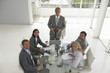 Business people laughing