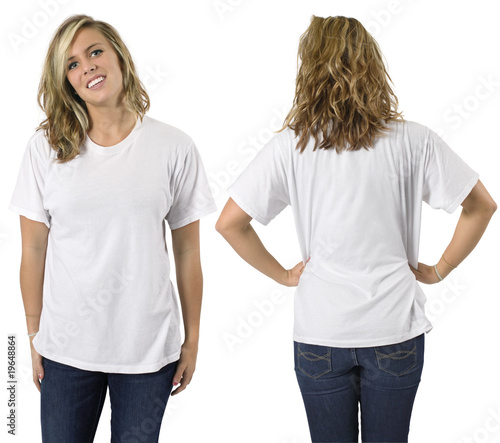 blank white shirt. Female with lank white shirt © sumnersgraphicsinc #19648864. Female with lank white shirt