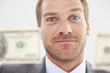 Funny man with dollars
