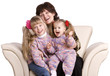 Happy grandmother and two children.