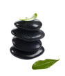 spa stones with leaf