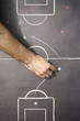 close up shot of a soccer tactic board