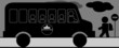 Illustration of school bus , boy and side symbol