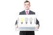 Business man with laptop