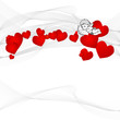 Valentine`s background with hearts and cupidon