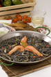 Spanish cuisine. Black rice. Arroz negro. Arros negre.