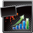 bar graph black halftone grungy advertisement
