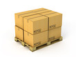 Cardboard boxes on wood pallet