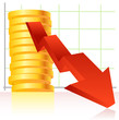 Business graph moving down