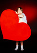 cute girl with a heart