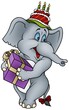 Elephant and Gift - Happy Birthday Elephant and Gift - Happy Birthday