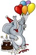 Elephant Happy Birthday - detailed colored illustration Elephant Happy Birthday - detailed colored illustration