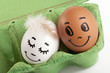 Sweet couple egg staying close to each other with love Sweet couple egg staying close to each other with love