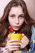 Photo: girl sick in bed girl sick in bed