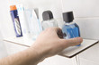 Getting aftershave Getting aftershave