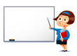 Female teacher standing at whiteboard