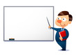 Male teacher standing at whiteboard Male teacher standing at whiteboard