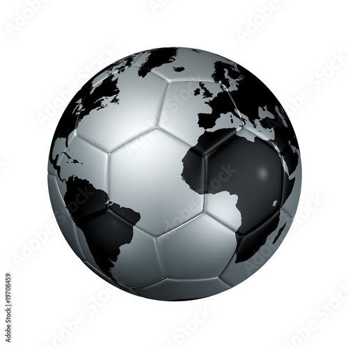 football ball. Silver soccer football ball