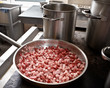 Roasted mix of sausages for soup