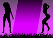 Party Girl Flyer Poster Audience Happy Dance Purple Party Girl Flyer Poster Audience Happy Dance Purple