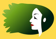 Windy nature woman hair profile