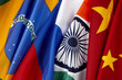 Flags of Brazil. Russian, India and China
