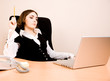 Young businesswoman sitting in the chair