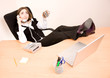 Young businesswoman talking on phone