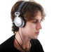 Jeune écoutant de la musique avec son headphones
