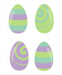 set of 4 colorful easter eggs