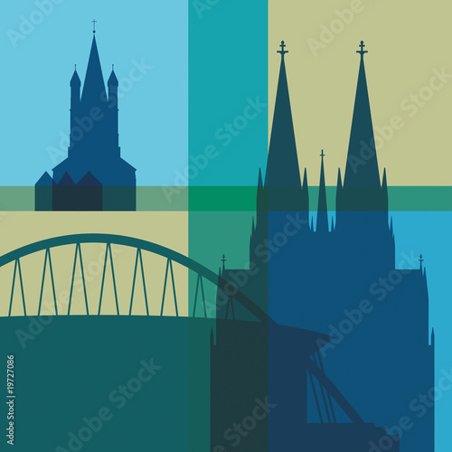 Vektor: Köln - Wahrzeichen Köln - Wahrzeichen