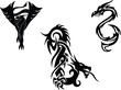Dragon tattoo types in black and white