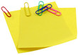 post-its jaunes trombones fond blanc post-its jaunes trombones fond blanc