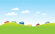 Driving in countryside
