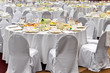 Wedding white reception place ready for guests. Wedding white reception place ready for guests.