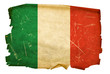 Italy Flag old, isolated on white background.