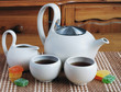 Teapot and two cups tea