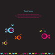 Black card with fishes Black card with fishes