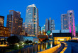 Skyscrapers in San Francisco at night