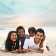 Family sunset portrait at the beach Family sunset portrait at the beach