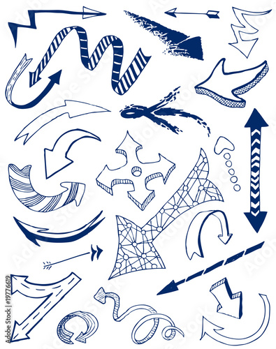 Vector: Arrows doodles set. Arrows doodles set.