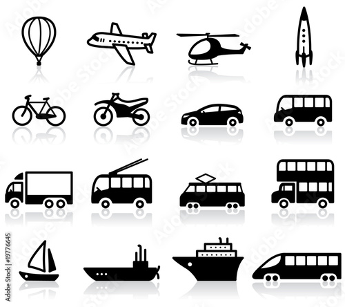 Vektor: Set of 16 transport icons Set of 16 transport icons