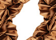 Rich golden brown satin fabric on white Rich golden brown satin fabric on white
