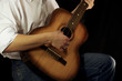 guitar at black background
