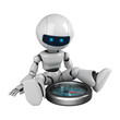 Funny robot sit with compass Funny robot sit with compass