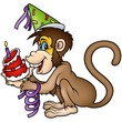 Monkey Happy Birthday - detailed colored illustration Monkey Happy Birthday - detailed colored illustration
