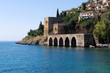 Alanyas' mediterranean coastline and Ottoman castle (Turkey)