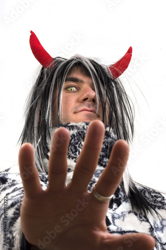 Photo: devil with red horns devil with red horns