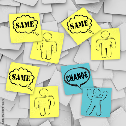 Illustration: Change Vs Same - Sticky Notes Change Vs Same - Sticky Notes