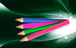 Illustration of four different coloured pencils